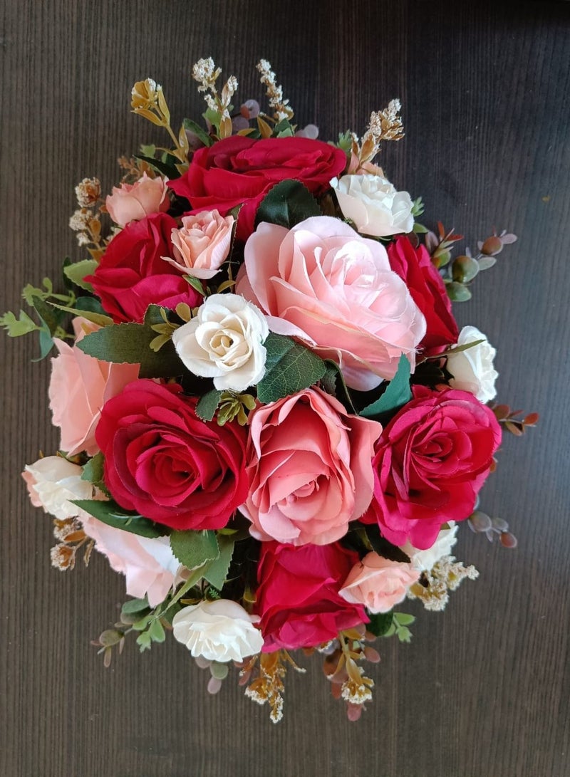 Generic Artificial flower table top decor with wooden base  - Image 1