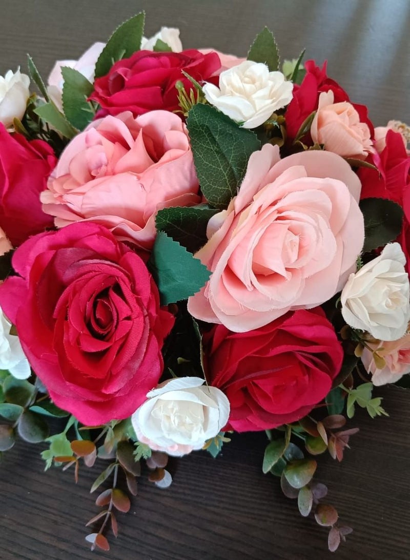 Generic Artificial flower table top decor with wooden base  - Image 3
