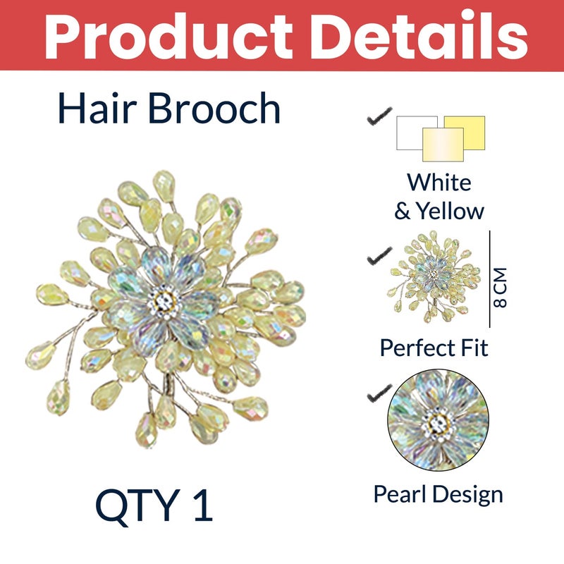 Temperia Hair Accessories For Women & Girls Stylish for Wedding - Artificial Flowers & Pearl Style Juda Bun Accessories - Floral Bridal Brooch & Hair Pins - Hairstyle Decoration Bride Clips (MN13) - Image 2