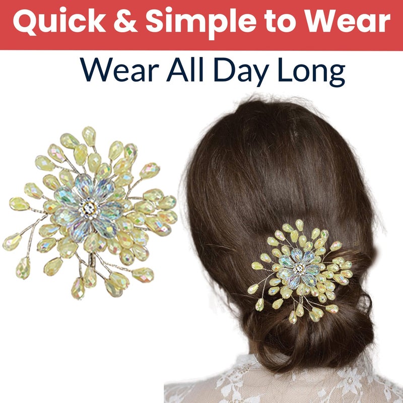 Temperia Hair Accessories For Women & Girls Stylish for Wedding - Artificial Flowers & Pearl Style Juda Bun Accessories - Floral Bridal Brooch & Hair Pins - Hairstyle Decoration Bride Clips (MN13) - Image 4