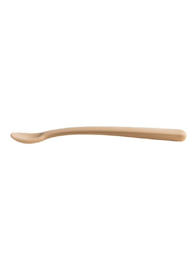 hegen Baby Comfortable Grip Infant Spoon Silicone Taupe Food-Grade BPA-Free  Safe  - Image 2