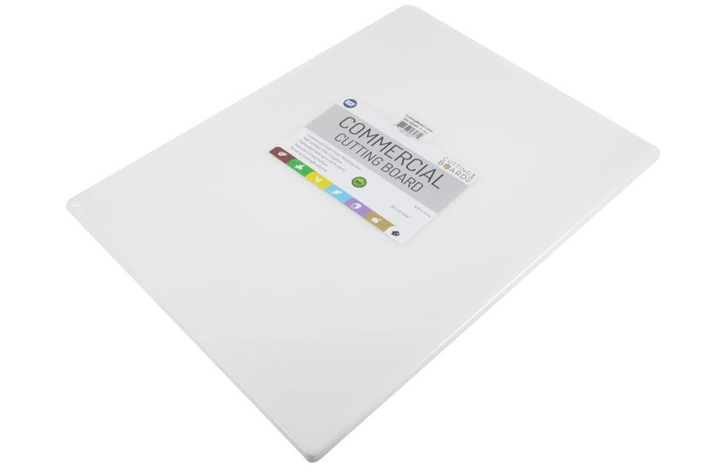 Commercial Grade White Cutting Board  24 x 18 x 05 Inch Extra Large Superior HDPP Plastic is NSF Approved for Food Service and Kitchens