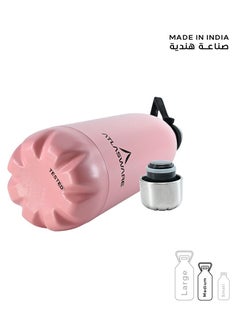 Atlasware Water Bottle with a Capacity of 1000 ml, Stainless Steel Water Bottle that keeps Cold for 82 Hours and Keeps Heat for 34 Hours, Pink  - Image 4