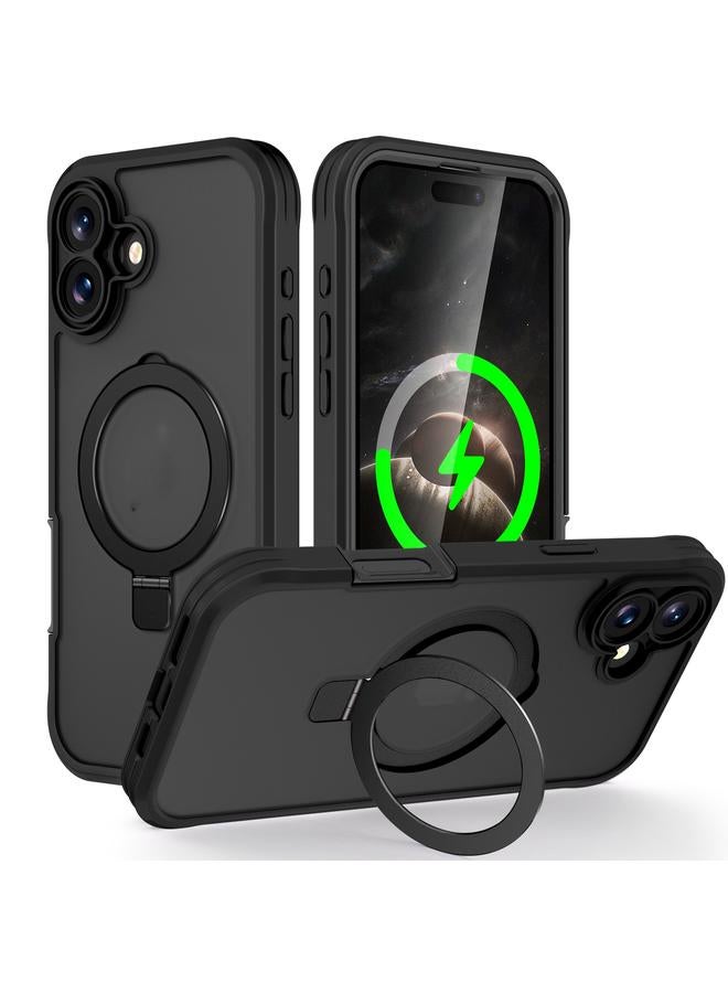 S-TOP Case For iPhone 16 Skin Feel MagSafe Holder 360 Full Body Phone Case - Image 1
