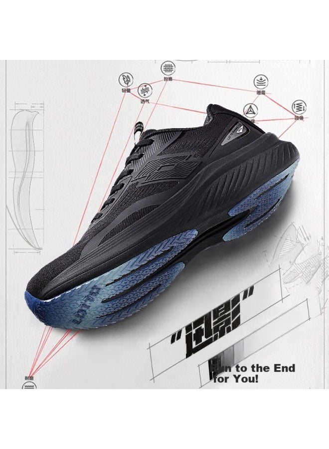 Lotto Men's Carbon Plate Running Shoes Casual Shoes Men's Shock Absorption Breathable Professional Racing Running Sports Shoes Black Size 42 - Image 1