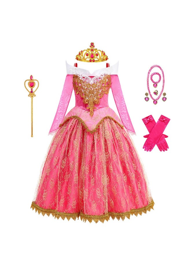 NIBEMINENT Sleeping Beauty Lace long-sleeved autumn and winter girl Elo dress Luxurious Sleeping Beauty Elo Princess Dress Chic lace - Image 1