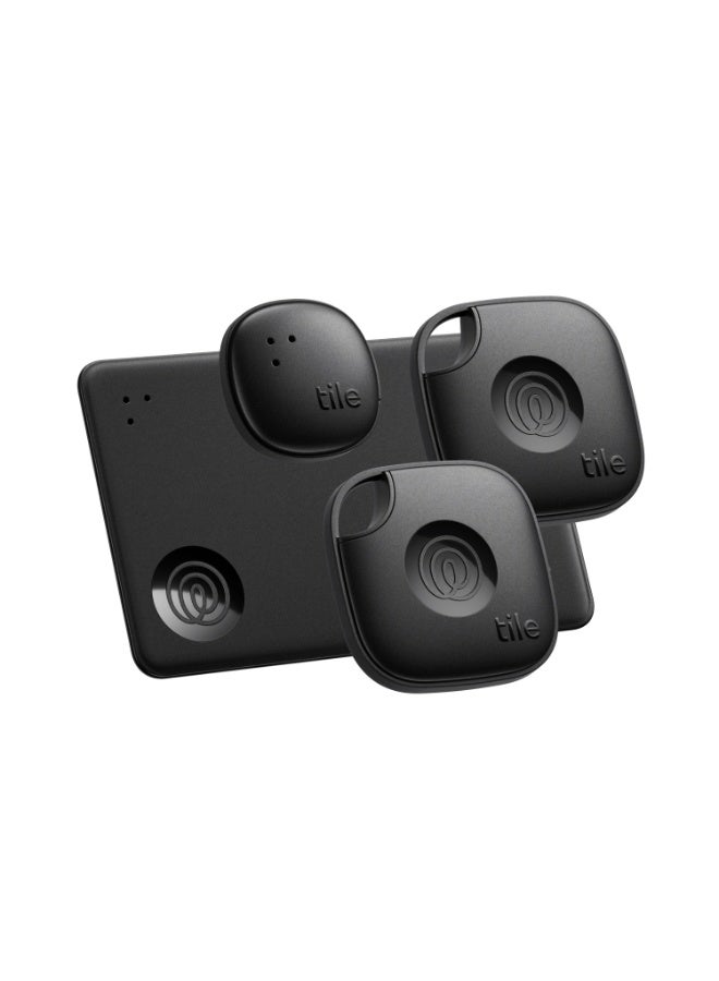 tile Essentials - Bluetooth Trackers & Item Locators for Keys, Wallets, Remotes & More; Easily Find All Your Things. Both iOS and Android Compatible. 4-Pack (Mates/Slim/Sticker) black - Image 1