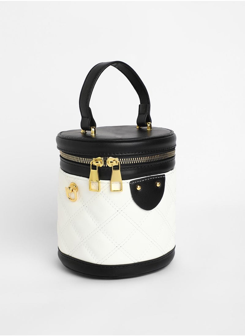 Haute Sauce - Women's The Quilted Bucket Bag - Chalk White - Image 1