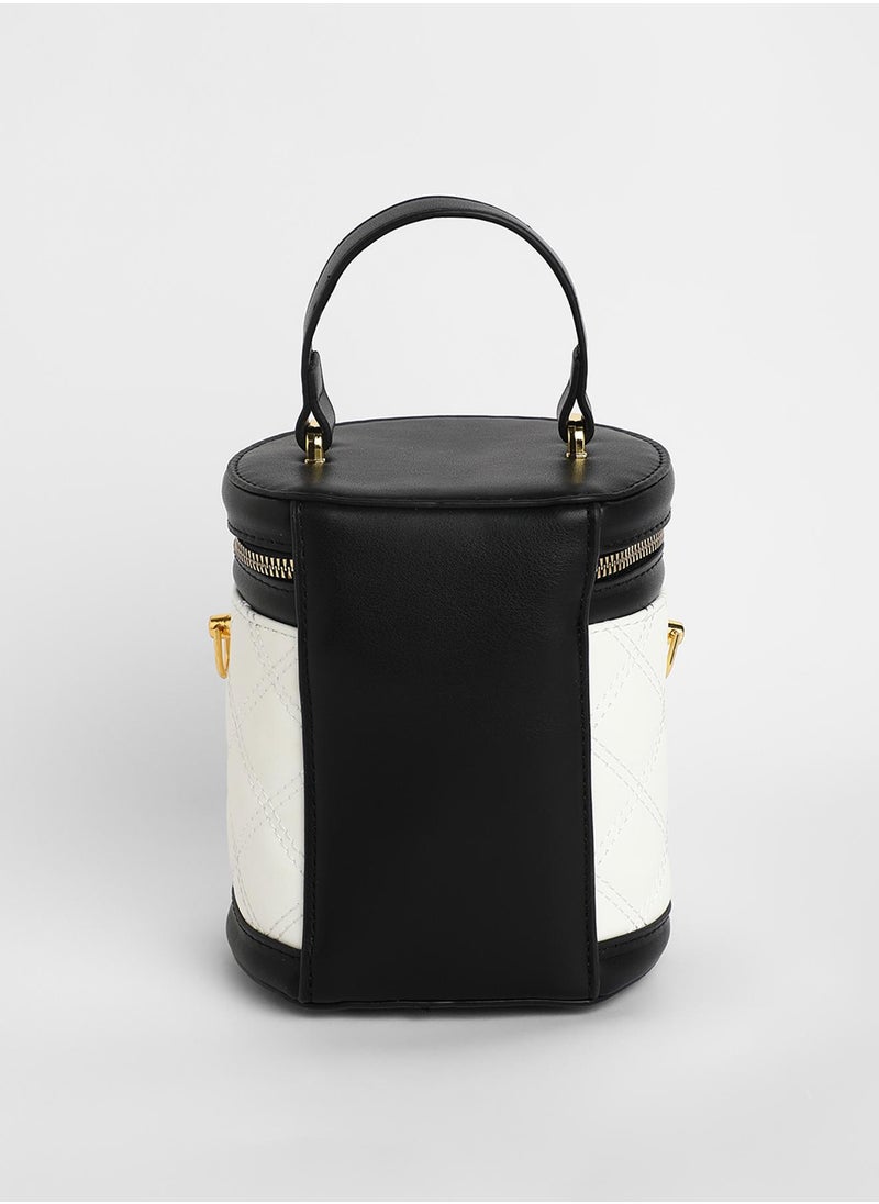 Haute Sauce - Women's The Quilted Bucket Bag - Chalk White - Image 1