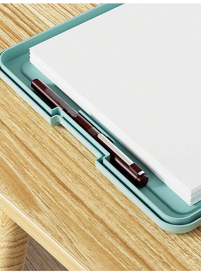 صندوق ملفات A4 مع مشبك معدني قوي, منظم مستندات محمول مع فتحة داخلية للقلم, حافظة ملفات بلاستيكية مقاومة للماء للمكتب والمنزل والعمل الميداني - Image 4