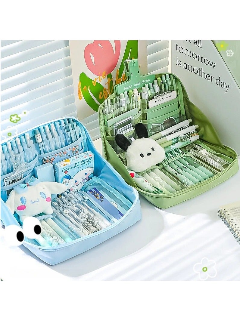 إسكدنيا 12 Layers Large Capacity Pencil Case Good Looking Multifunctional Classification Storage Stationery Storage Bag (Yellow) - Image 2