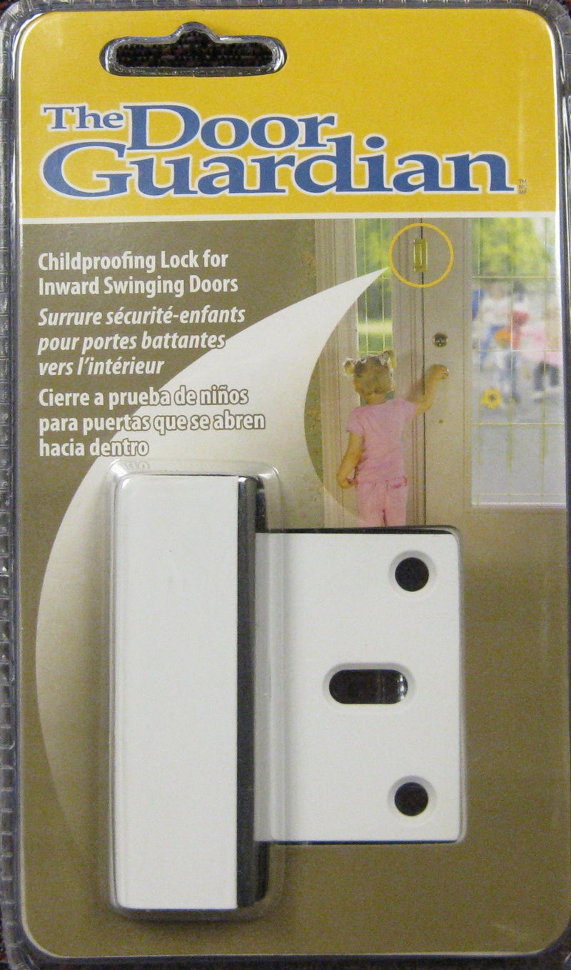 Cardinal Gates Door Guardian Home Security Door Reinforcement Lock for Inward Swinging Doors - Child Proof Lock Front Door - Extra Lock for Home from Inside - USA Based - White - Image 2