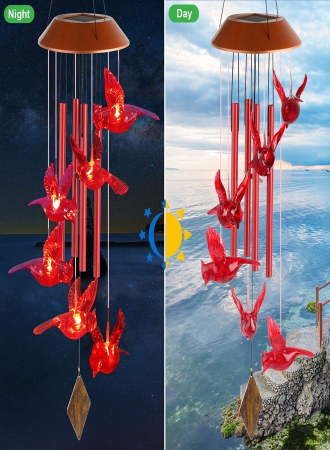 ShangTianFeng Cardinal Bird Solar windchimes Outdoor, red Bird Garden Decor , Sympathy Wind Chimes,Memorial Gifts, Father Gift, Mother Gift, Mothers Day for Grandma,Sister Gifts for Women,Friend Birthday Gift - Image 5