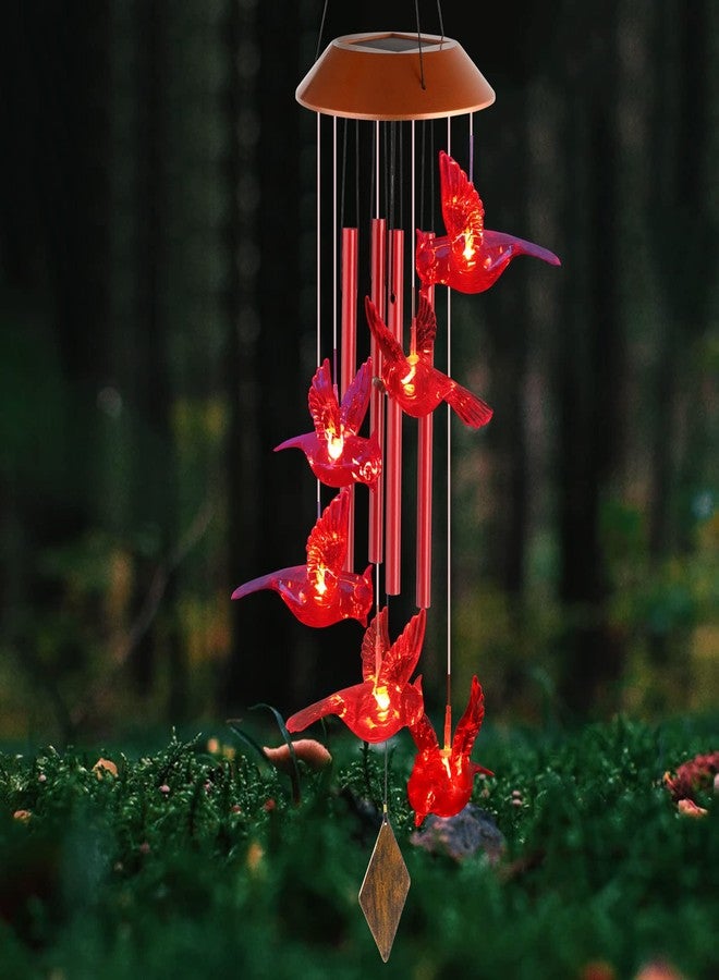 ShangTianFeng Cardinal Bird Solar windchimes Outdoor, red Bird Garden Decor , Sympathy Wind Chimes,Memorial Gifts, Father Gift, Mother Gift, Mothers Day for Grandma,Sister Gifts for Women,Friend Birthday Gift - Image 2