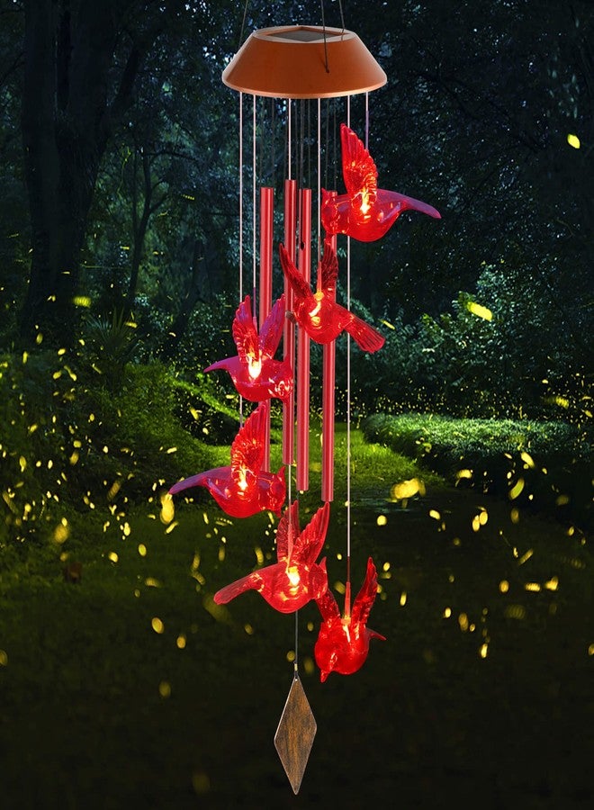 ShangTianFeng Cardinal Bird Solar windchimes Outdoor, red Bird Garden Decor , Sympathy Wind Chimes,Memorial Gifts, Father Gift, Mother Gift, Mothers Day for Grandma,Sister Gifts for Women,Friend Birthday Gift - Image 4