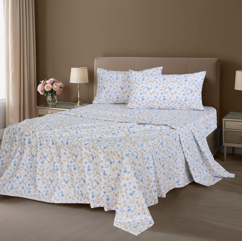 ZOYER 100% Cotton Sheets â€“ Queen Size Percale Bedding, Cooling & Breathable, Durable with a Crisp, Soft & Comfortable Feel, 16" Deep Pocket, 4-Piece Set, Country Coast - Image 2