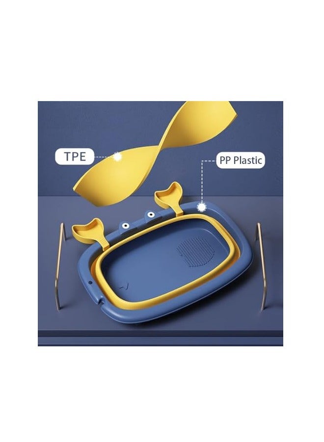 MIXDE Baby Bathtub Portable With Baby Cushion, Collapsible Toddler Bath Tub for Kids, Foldable Infant Shower Basin, Anti Slip Skid Proof New Born Toddler Bathing Support | Bath Organizers, 0-2 Years - Image 3