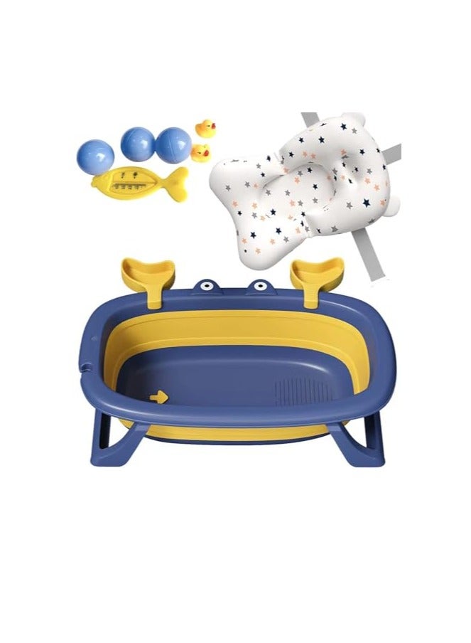 MIXDE Baby Bathtub Portable With Baby Cushion, Collapsible Toddler Bath Tub for Kids, Foldable Infant Shower Basin, Anti Slip Skid Proof New Born Toddler Bathing Support | Bath Organizers, 0-2 Years - Image 5
