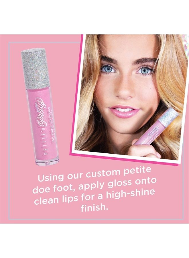 Petite 'N Pretty 10K Shine Lip Gloss for Kids, Children, Tweens and Teens - High Shine and Lighweight - Non Toxic and Made in the USA (Gia Pink)  - Image 2