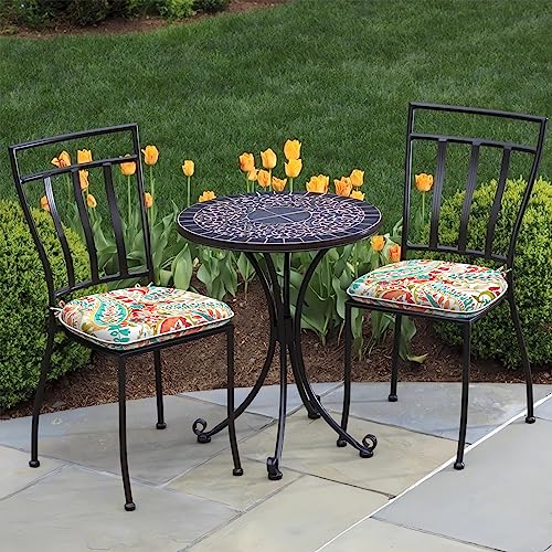 DYTXIII Set of 2 Outdoor Chair Cushions with Ties,Water Repellent Patio Chair Pads 17"x 16" for Outdoor Furniture,Round Corner Seat Cushions for Garden Yard Kitchen Pretty Paisley - Image 2