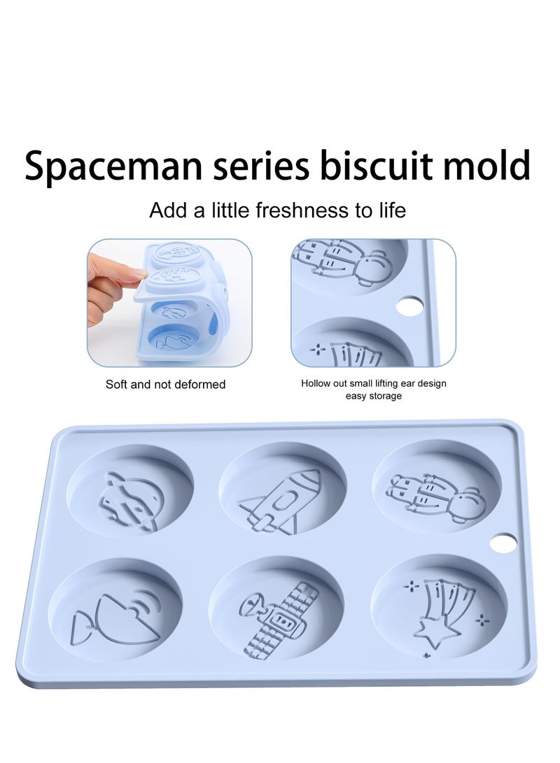 SYOSI Space Theme Cookie Mold, 4Pcs Silicone Baking Pan, Food-Grade Silicone, Durable and Long-Lasting, Great for Making Muffin Cakes, Soap, Cupcake, Pudding, Jello (Rocket Astronaut, Satellite, Meteor) - Image 5