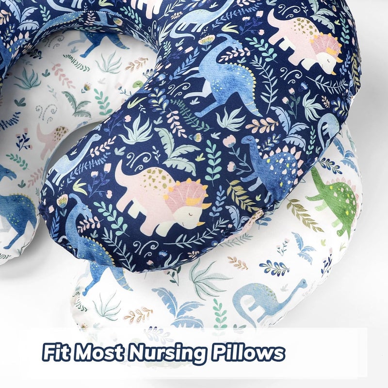 Pea Pod 2 Pack Nursing Pillow Cover - Dinosaur Design - Image 3