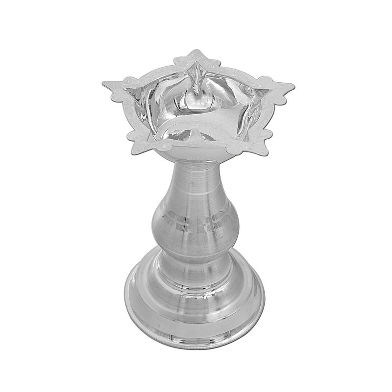 MAA SILVER Pure Silver Diya Samai with Beautiful & Unique Design BIS Hallmarked Perfect for Gifting and Pooja Use (92.5 Purity)(30 Grams Silver) - Image 4