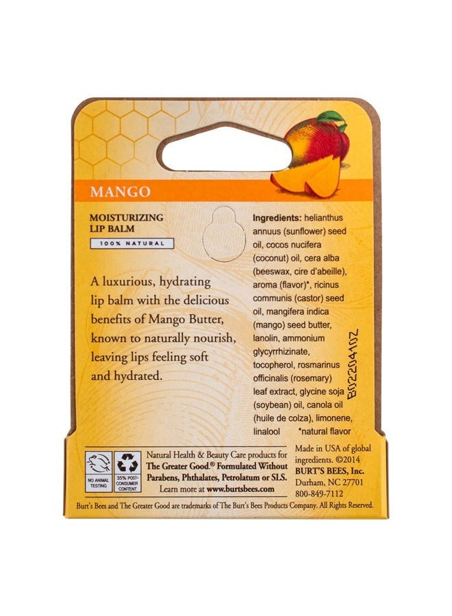 Burt's Bees Moisturizing Lip Balm, Mango 0.15 oz (Pack of 4)  - Image 3