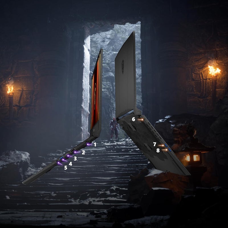 MSI Katana 15 HX Gaming Laptop, Intel Core i7-14650HX, 15.6 Inch 165Hz QHD , 64GB RAM, 1TB SSD, NVIDIA RTX 5070 8GB, Win 11  Home, English/Arabic,   Black english Black - Image 3