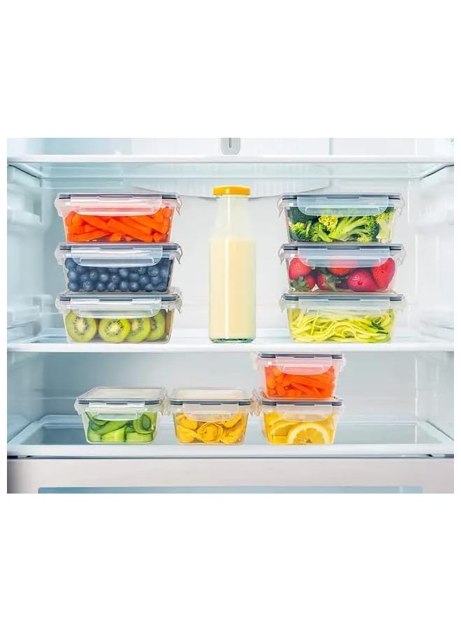 PROMASS - 26-Pack Plastic Food Storage Container Set with airtight Lid | 100% Leakproof Plastic Meal-Prep Containers Reusable tupperware | Includes Labels & Pen - Image 1