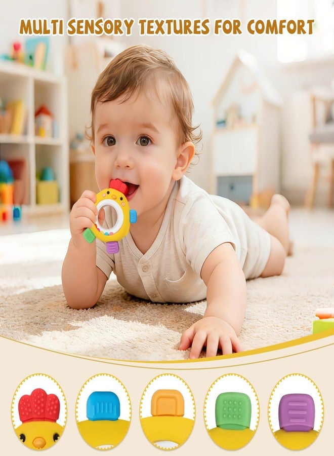 TOHIBEE Baby Teething Toys with Rattle for 3-6 6-12 Months, Silicone Teether Ring - Image 2