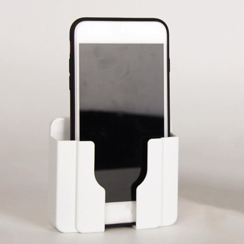 Wall Mount Phone Charger Holder with Adhesive and Cable Slot 6pcs White and Black - Image 5
