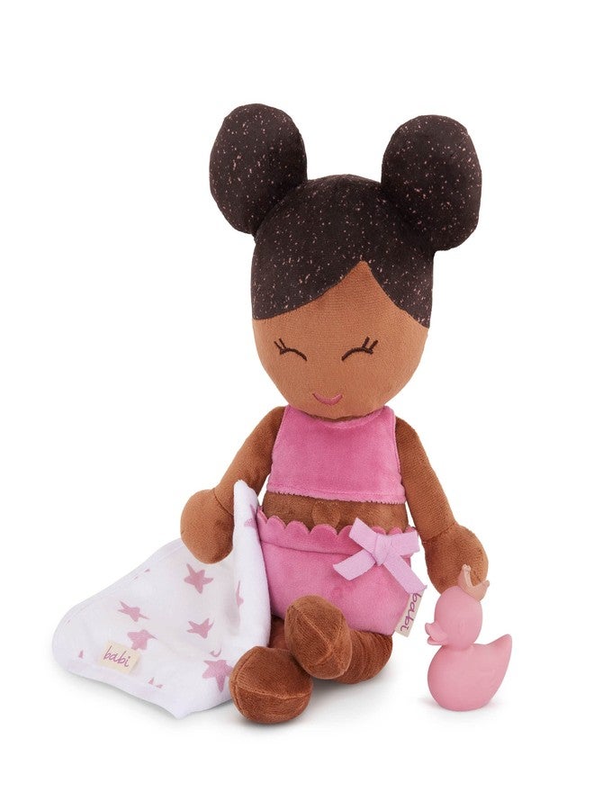 LullaBaby Babi – 14-Inch Bath Doll – Deep Tone & Removable Clothes – Water Toys – Towel & Bath Ducky – 2 Years + – Bath Doll (Deep Tone) - Image 1