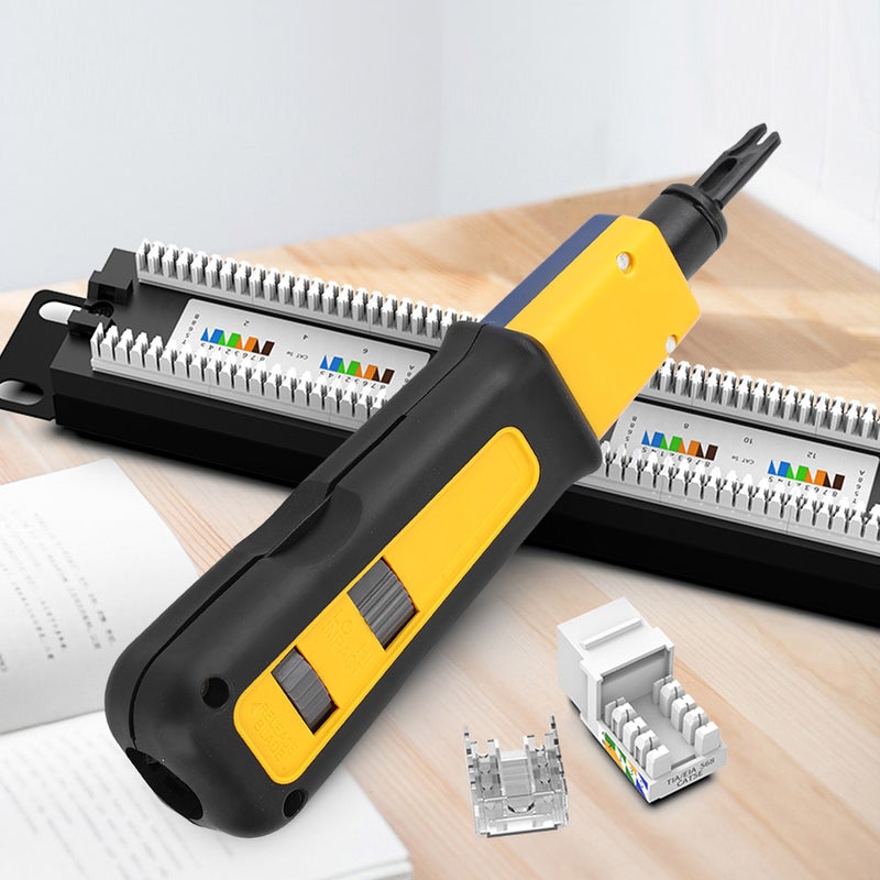 Punch Down Tool Steel Plastic Handle Wire Cutter Crimping Electrical Equipment Supplies - Image 5