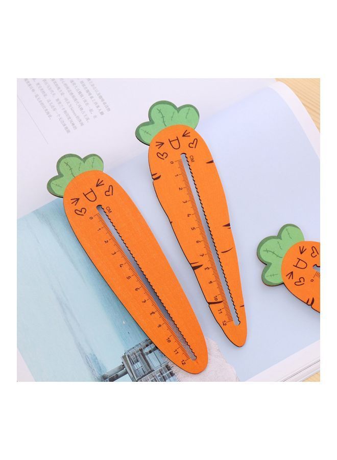 NIBEMINENT Pack Of 3 Carrot Shaped Straight Ruler Orange  - Image 5