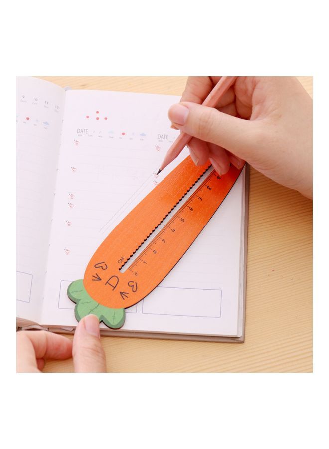 NIBEMINENT Pack Of 3 Carrot Shaped Straight Ruler Orange  - Image 3