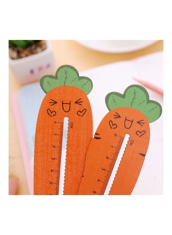 NIBEMINENT Pack Of 3 Carrot Shaped Straight Ruler Orange  - Image 2