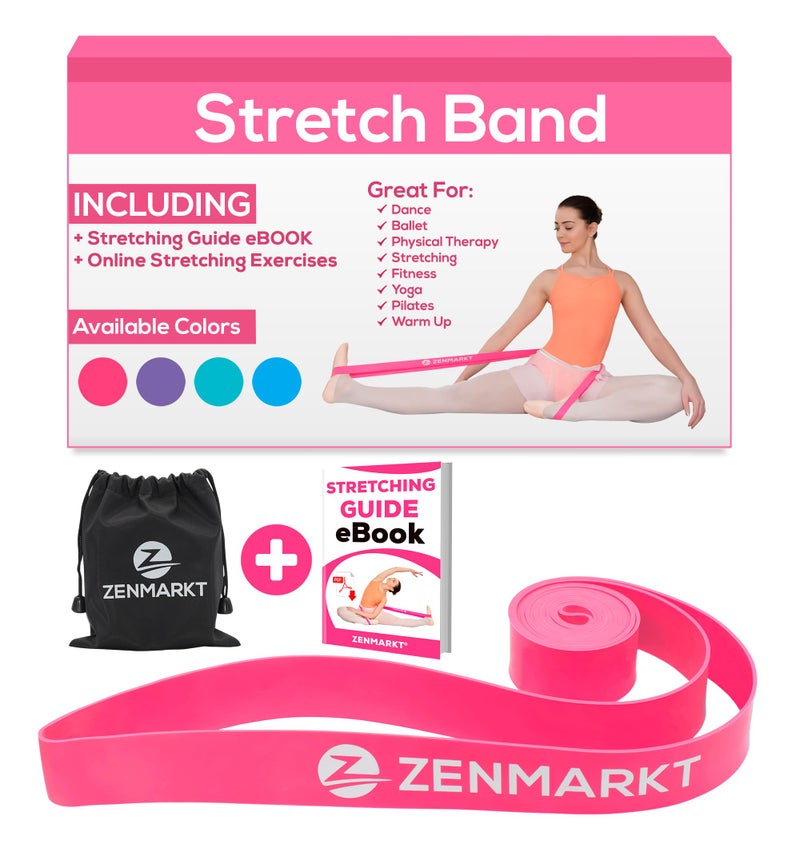 زينماركت أربطة مطاطية من Zenmarkt للمرونة والقوة - أربطة مطاطية للباليه مثالية لاستخدامها كمعدات رقص في كل منافسة - مناسبة لتشجيع الجمباز وتدريبات البيلاتيس (وردي) - Image 1