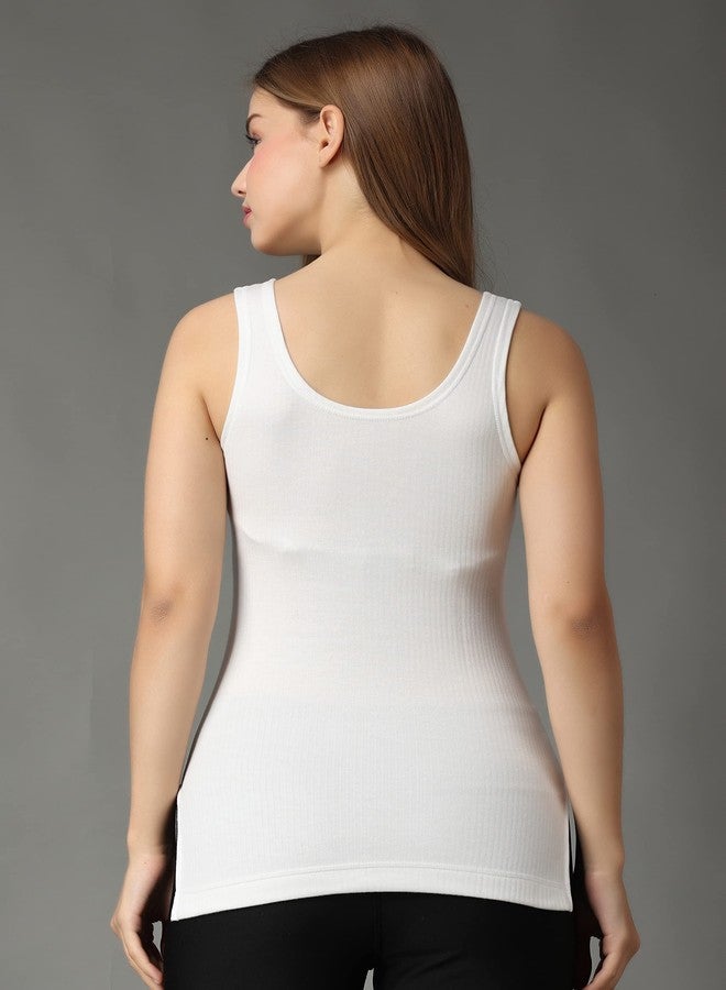 Wearslim® Premium Cotton Quilted Thermal Scoop Neck Camisole, Ultra Soft Sleeveless Underwear Tank Top for Women - White (L) - Image 4