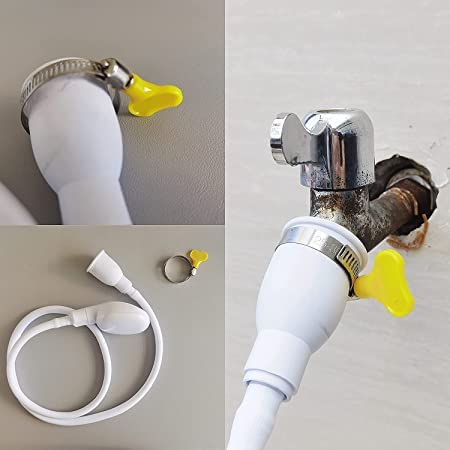 Pet Monastry Portable Sink Hose Faucet Sprayer Pet Faucet Sprayer Shampoo Sprayer Suitable for Washing Hair Washing Pets and Cleaning Tub White Size 39 Inch - Image 5