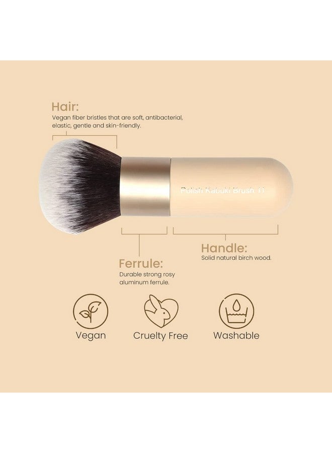 Milagro Beauty Kabuki Brush 11, Super Fluffy, Dense Multiuse Brush For Foundation Blending, Powder Setting, Blush, Bronzer, Ideal For Face & Body, Suitable With Cream & Powder Makeup - Image 4