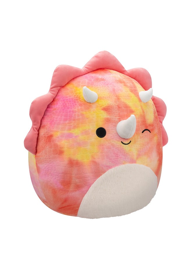 Squishmallows Large Plush 16 inch Trinity Pink Tie-Dye Triceratops with Fuzzy Belly and Winking Officially Licensed Kellytoy Plush Toy Colorful Soft Gift for Kids Girls & Boys Washable Squishy Stuff Toy Multicolor All Age  - Image 4