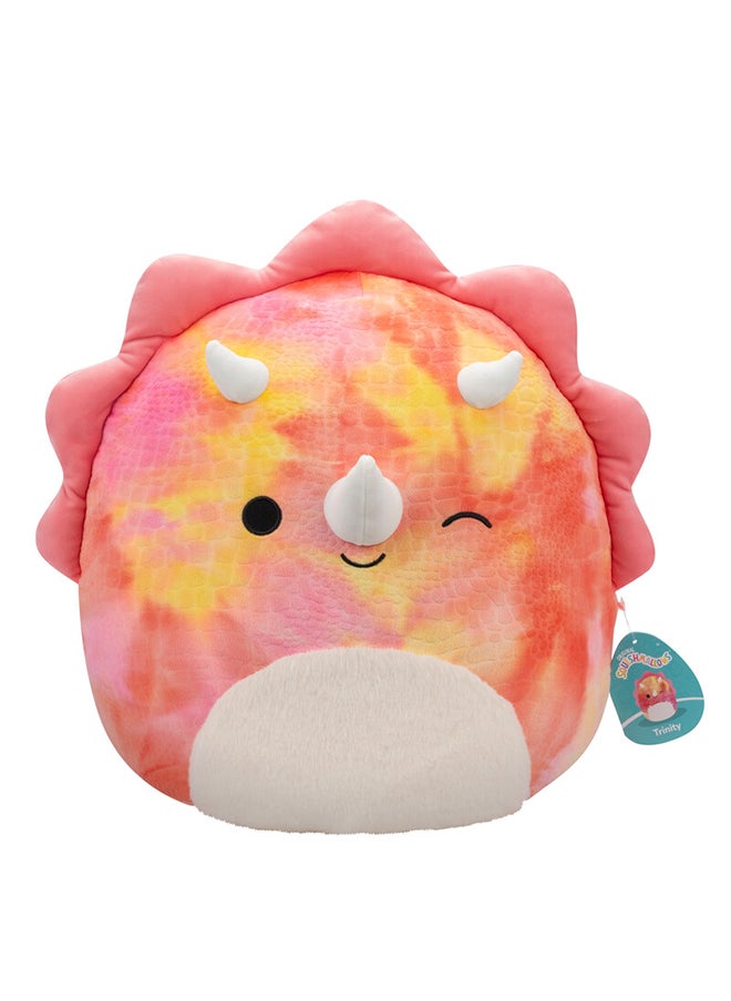 Squishmallows Large Plush 16 inch Trinity Pink Tie-Dye Triceratops with Fuzzy Belly and Winking Officially Licensed Kellytoy Plush Toy Colorful Soft Gift for Kids Girls & Boys Washable Squishy Stuff Toy Multicolor All Age  - Image 1