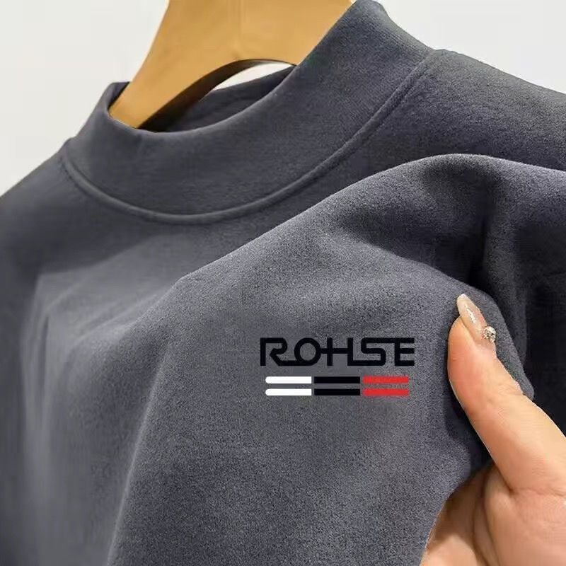 Double-Sided Thermal Base Layer Shirt, Large Size, Thickened, Men'S Sweatshirt, Long-Sleeved T-Shirt, High-Neck, Warm Base Layer Shirt For - Image 2