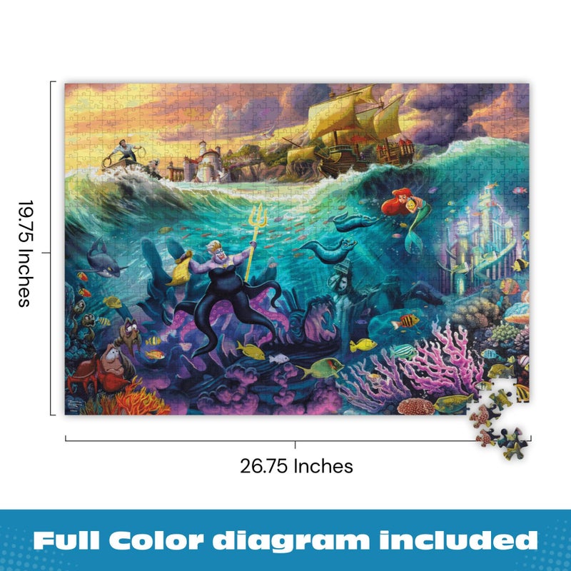 Buffalo Games - Thomas Kinkade Disney Ursula 1000 Piece Puzzle Silver Select Premium Jigsaw Puzzle with Full Color Reference Poster - Image 5