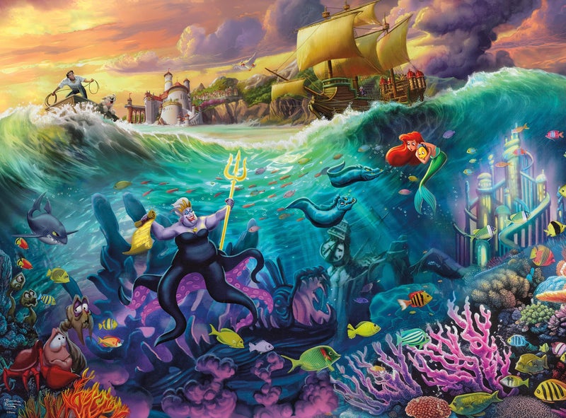 Buffalo Games - Thomas Kinkade Disney Ursula 1000 Piece Puzzle Silver Select Premium Jigsaw Puzzle with Full Color Reference Poster - Image 2