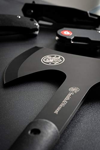 Smith & Wesson M&P Extraction & Evasion 16in S.S. Full Tang Tactical Axe with a Spearpoint Spine, Rubberized Handle and Sheath for Outdoor, Survival and EDC - Image 3