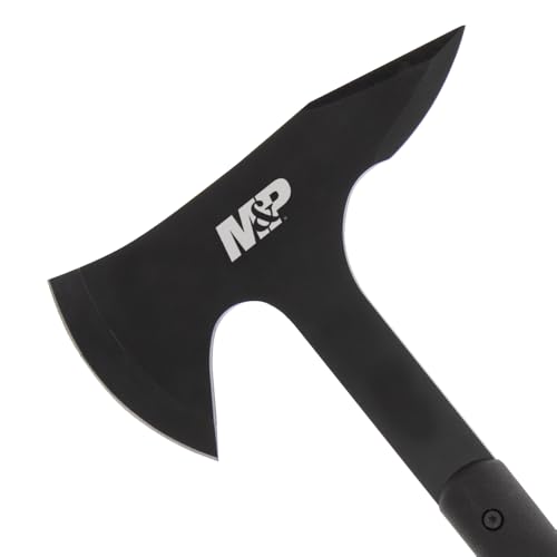 Smith & Wesson M&P Extraction & Evasion 16in S.S. Full Tang Tactical Axe with a Spearpoint Spine, Rubberized Handle and Sheath for Outdoor, Survival and EDC - Image 4