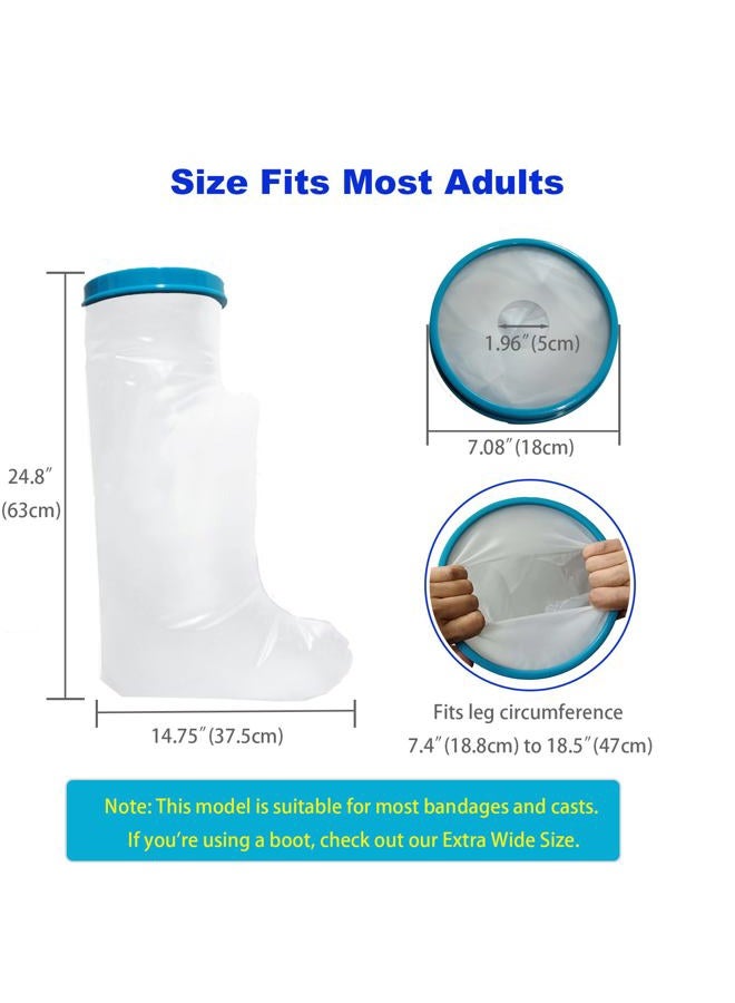 Tideshake 100% Waterproof Leg Cast Cover for Showering, Reusable Adult Short Leg Cast Protector, Cast Covers for Shower Leg, Cast Bag for Shower, Cast Cover for Showering Foot - Image 4