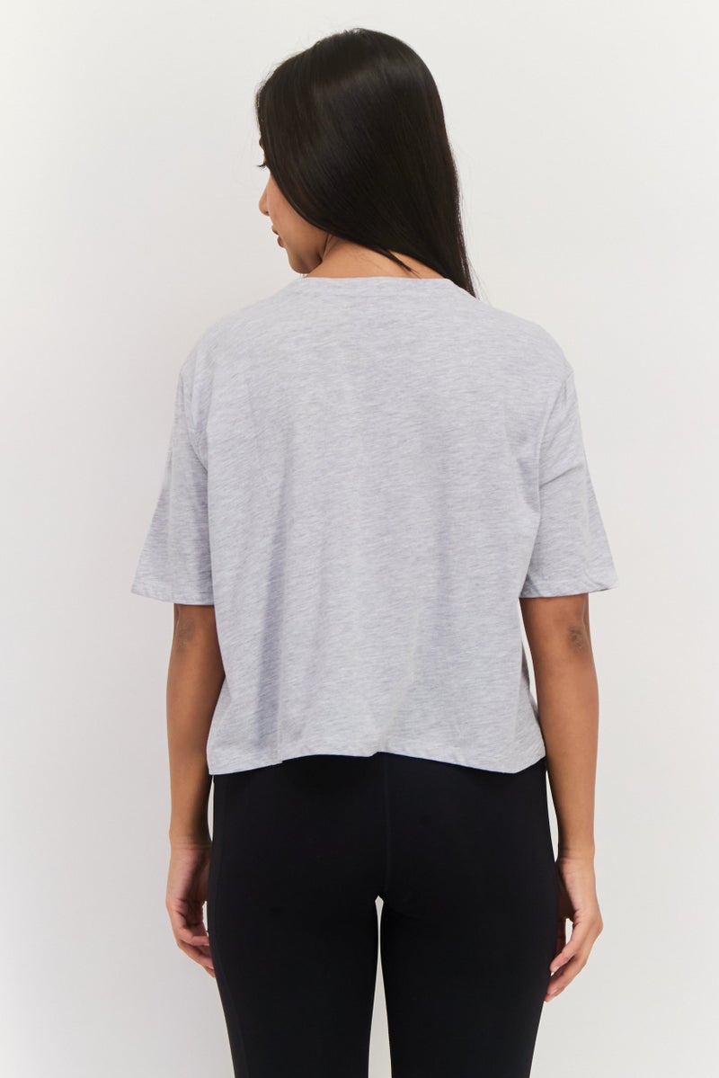 SKECHERS Women Sportswear Fit Short Sleeve Outdoor Top, Grey Combo - Image 3